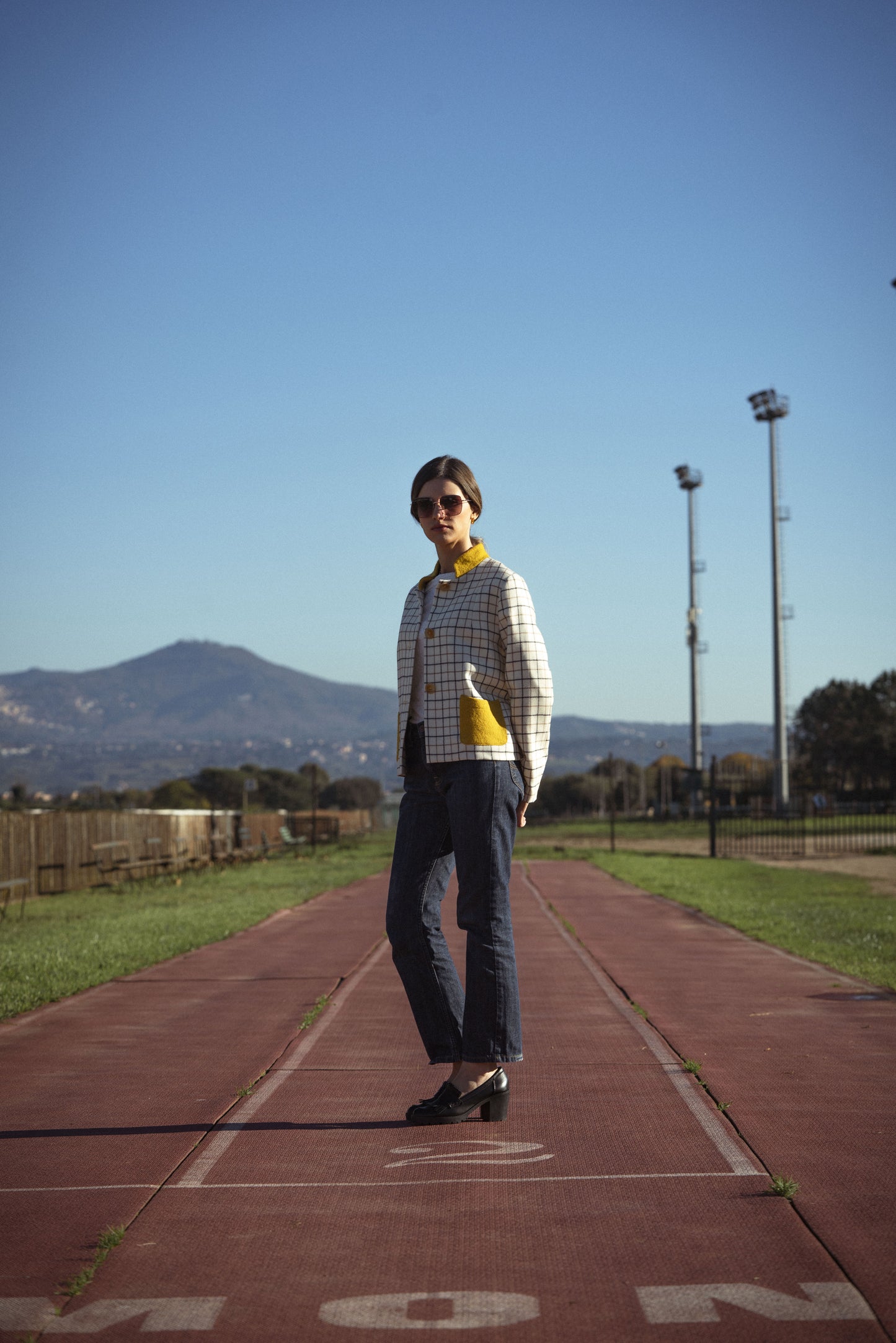 blazer di lana bianca leggera