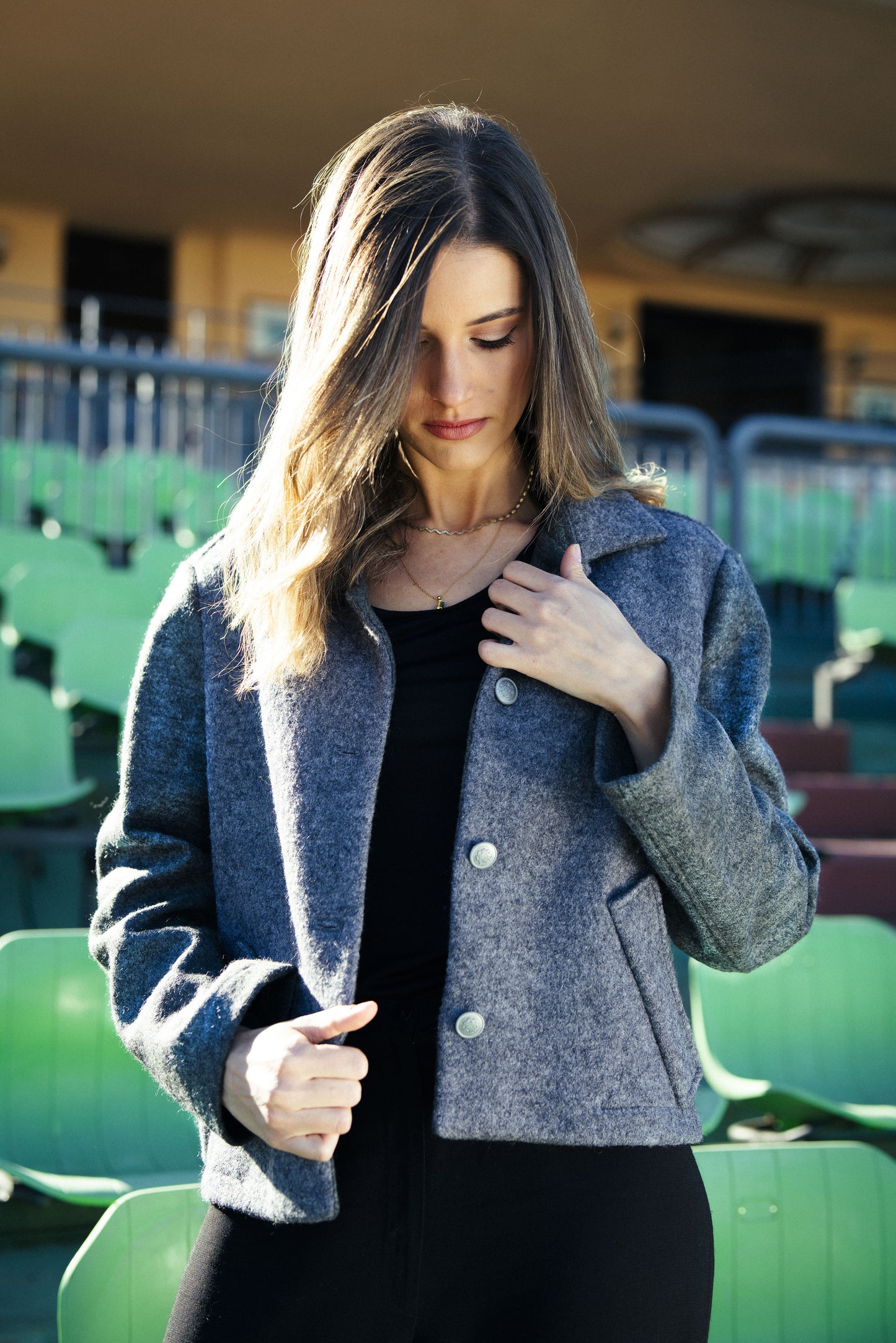 giacca di lana moda sostenibile